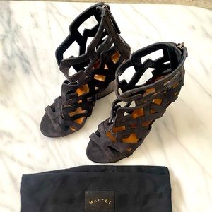 🔥Gorgeous Maiyet Laser-Cut Suede Wedge Sandals🔥